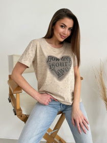 Футболка ISSA Plus модель WN20-619_бежевый Фото