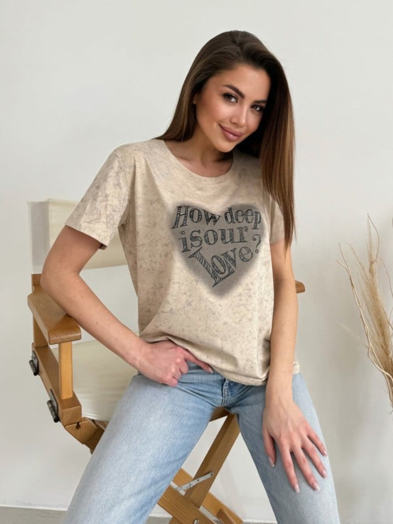 Футболка ISSA Plus модель WN20-619_бежевый Фото