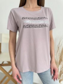 Футболка ISSA Plus модель WN20-620_темно_бежевый Фото