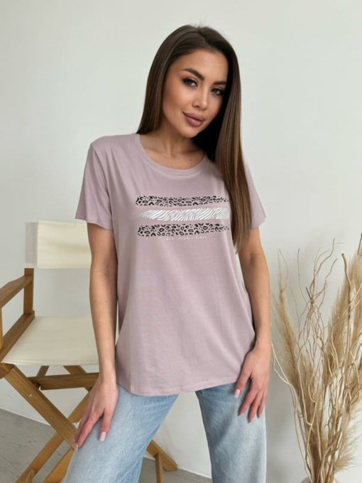 Футболка ISSA Plus модель WN20-620_темно_бежевый Фото