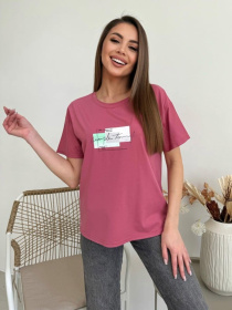 Футболка ISSA Plus модель WN20-621_темно_розовый Футболка ISSA Plus модель WN20-621_темно_розовый Фото