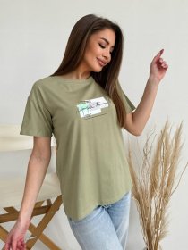 Футболка ISSA Plus модель WN20-621_хаки Фото