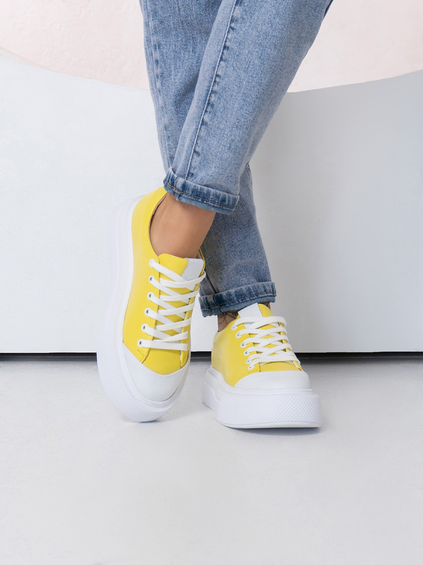 Кеди низькі ISSA Plus модель OB2-457_белый_желтый Фото