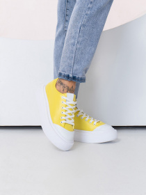 Кеди низькі ISSA Plus модель OB2-457_белый_желтый Фото