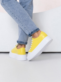Кеди низькі ISSA Plus модель OB2-457_белый_желтый Фото