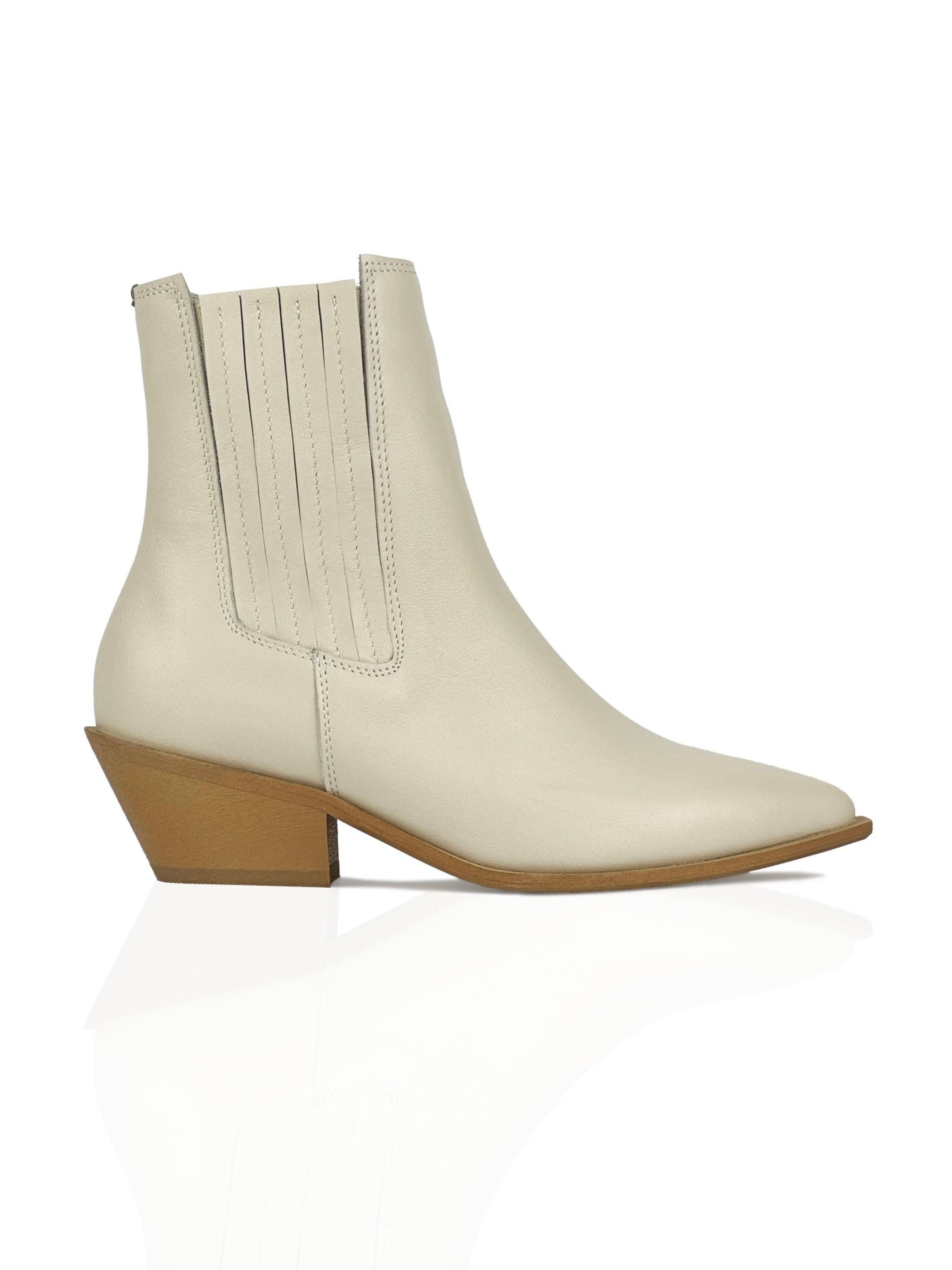 Шкіряні Жіночі Ковбойки Kasandra  (960_5) колір молочний