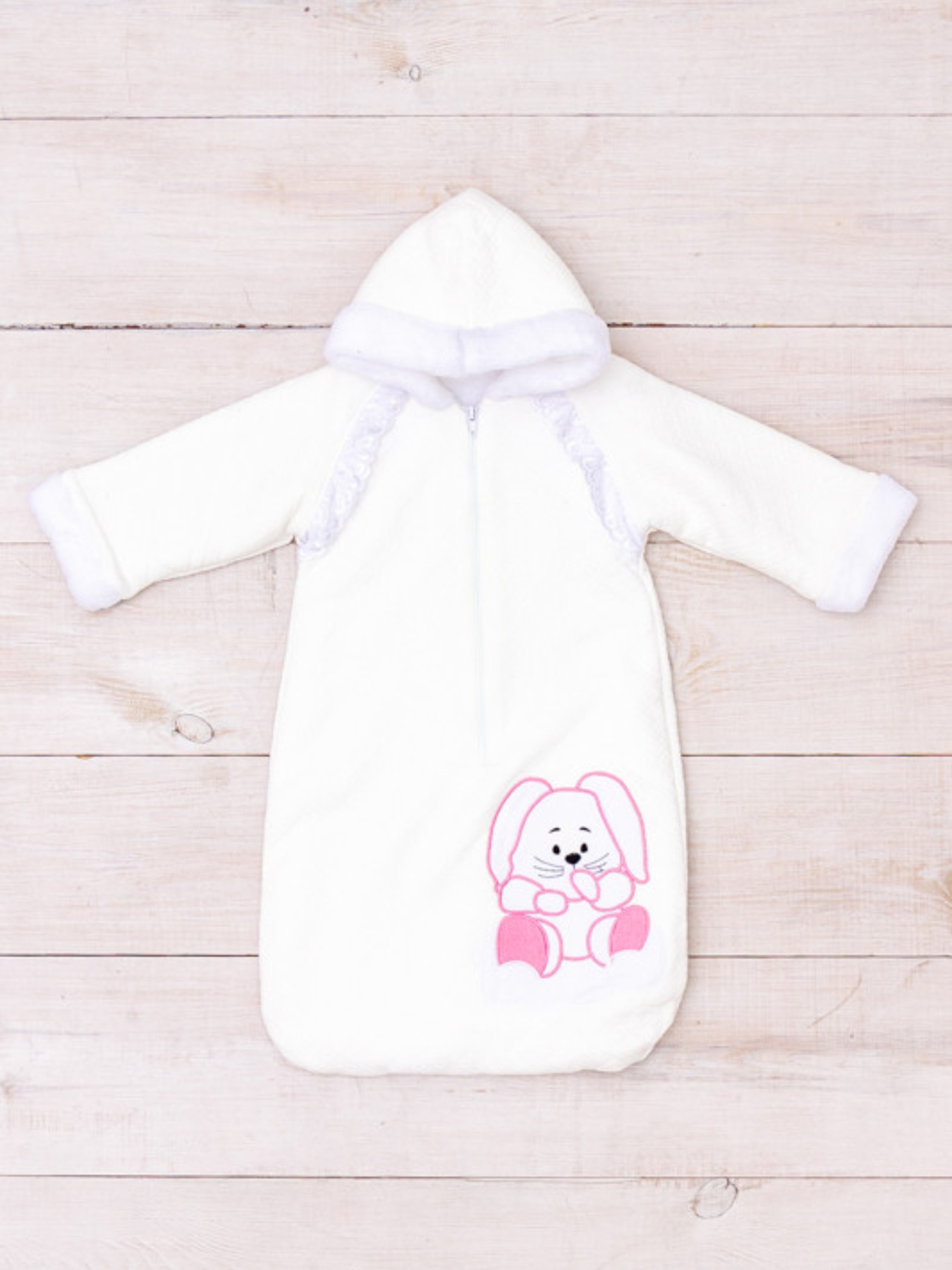 Нательный комбинезон Носи своє Конверт ясельний модель 9761-054-22-molochnij-rozhevij-zajchik Фото