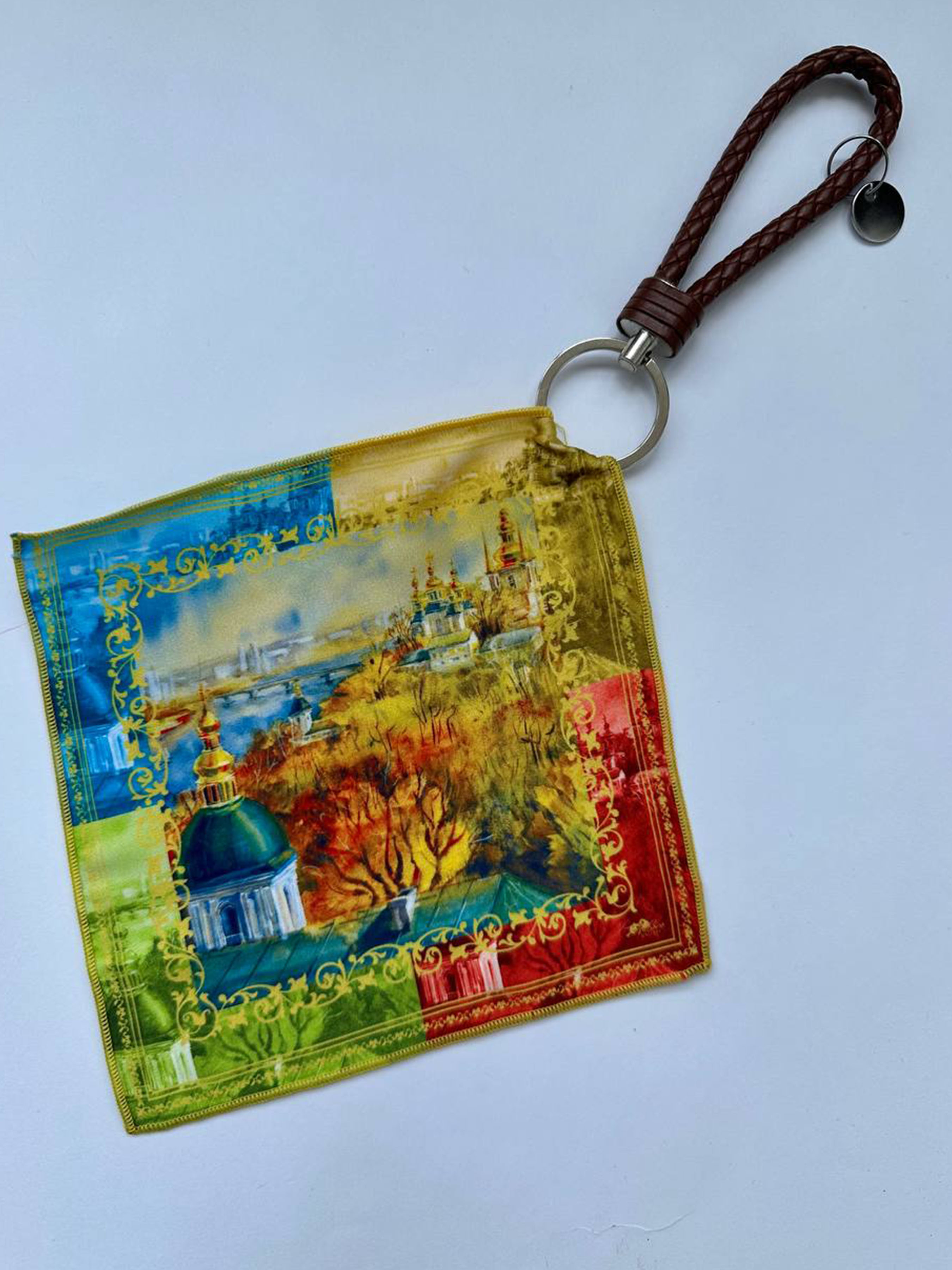 MyScarf Брелок (brelok_21650) Унісекс, колір - Синьо-жовтий, матеріал - Тканина/шкіра натуральна MyScarf - купити в Україні