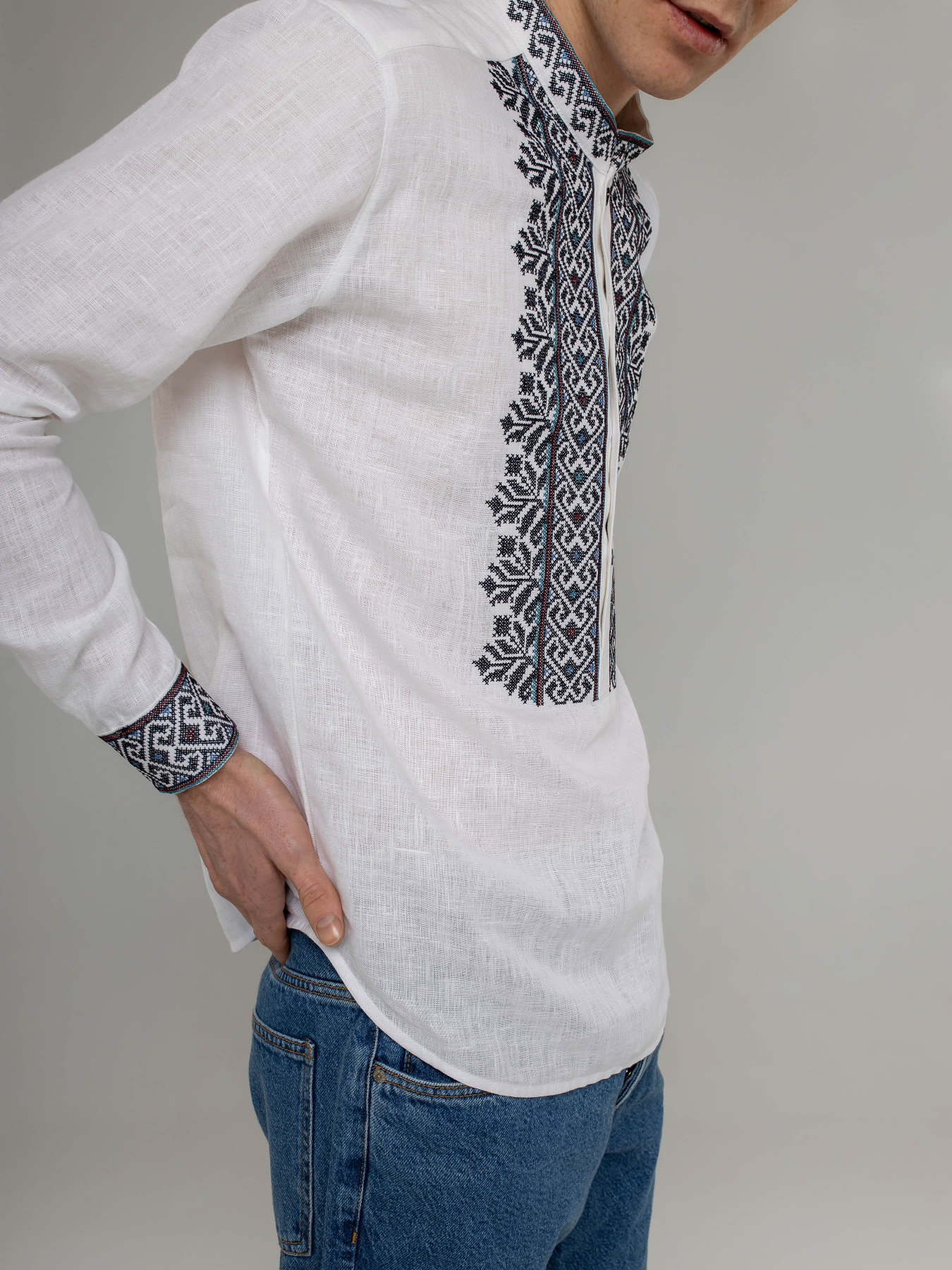 Вышитая рубашка Svarga модель SV-MS00592-1111-10001 Фото