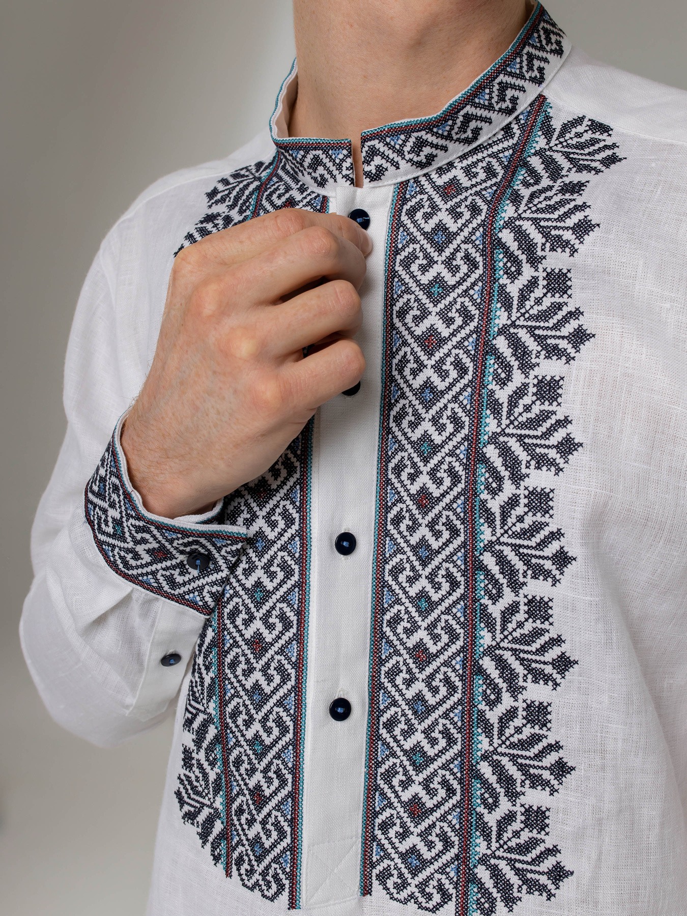 Вышитая рубашка Svarga модель SV-MS00592-1111-10001 Фото