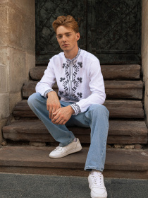 Вышитая рубашка Svarga модель SV-MS00608-1111-10017 Фото