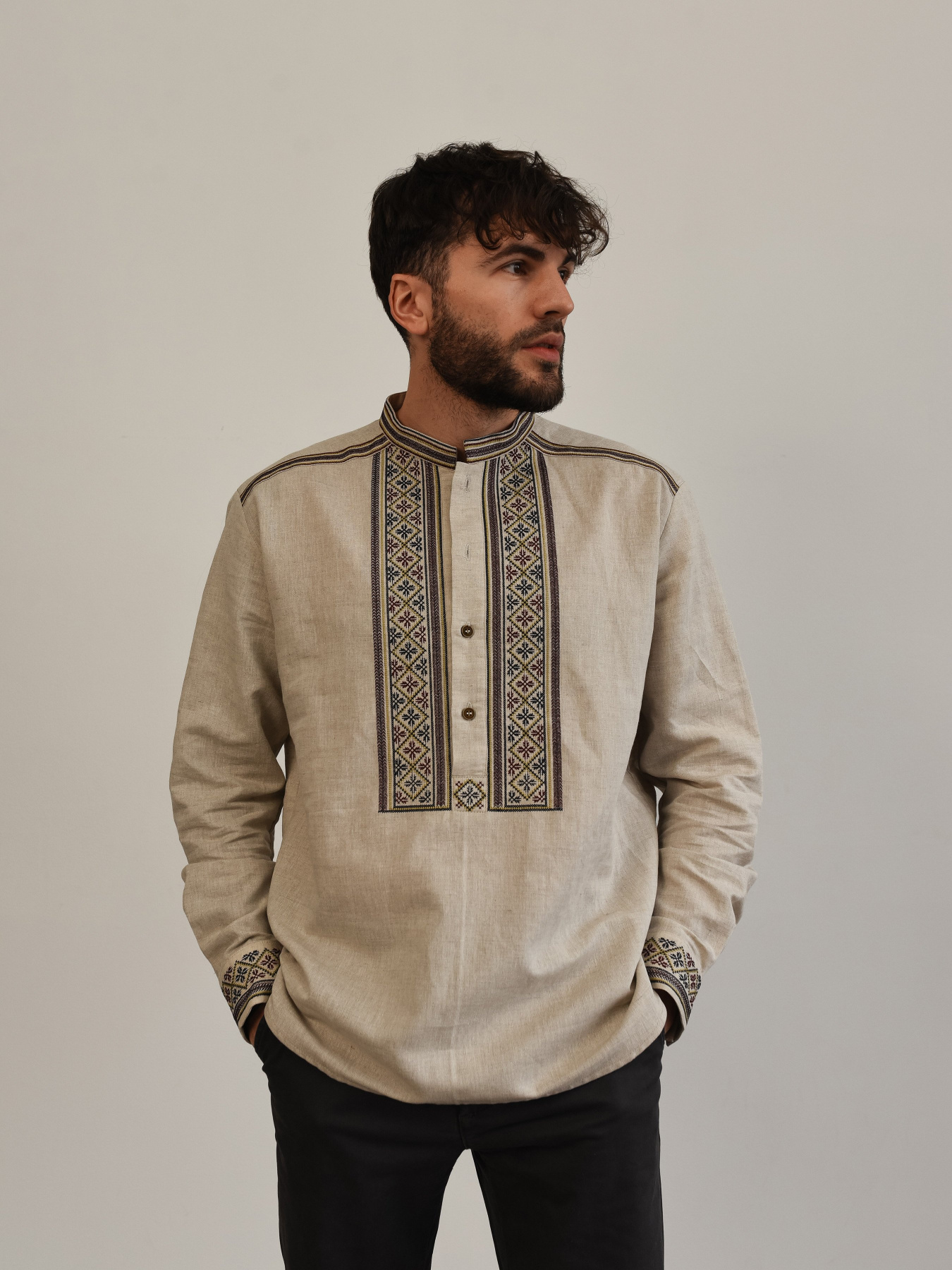 Вышитая рубашка Svarga модель SV-MS00681-1175-10002 Фото