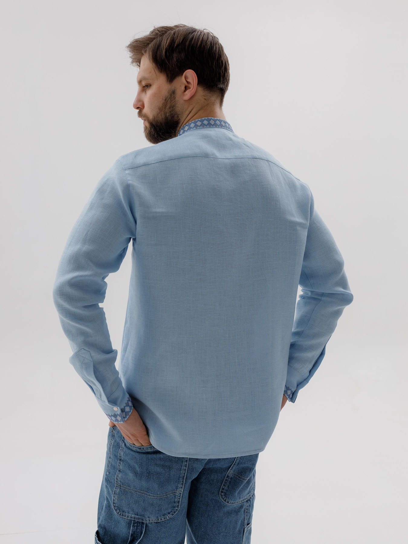 Вышитая рубашка Svarga модель SV-MS00701-1111-10009 Фото