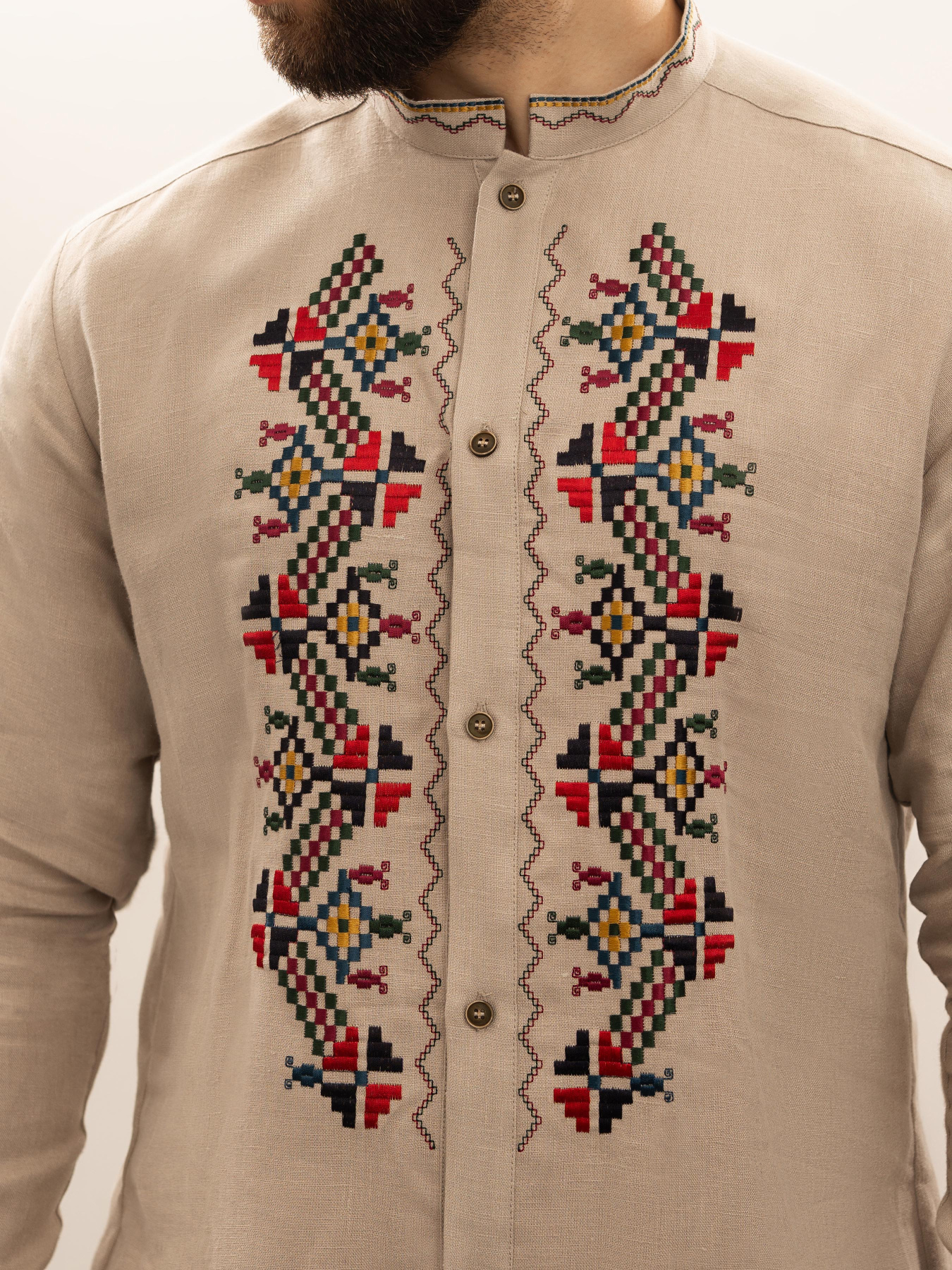 Вышитая рубашка Svarga модель SV-MS00691-1111-10016 Фото