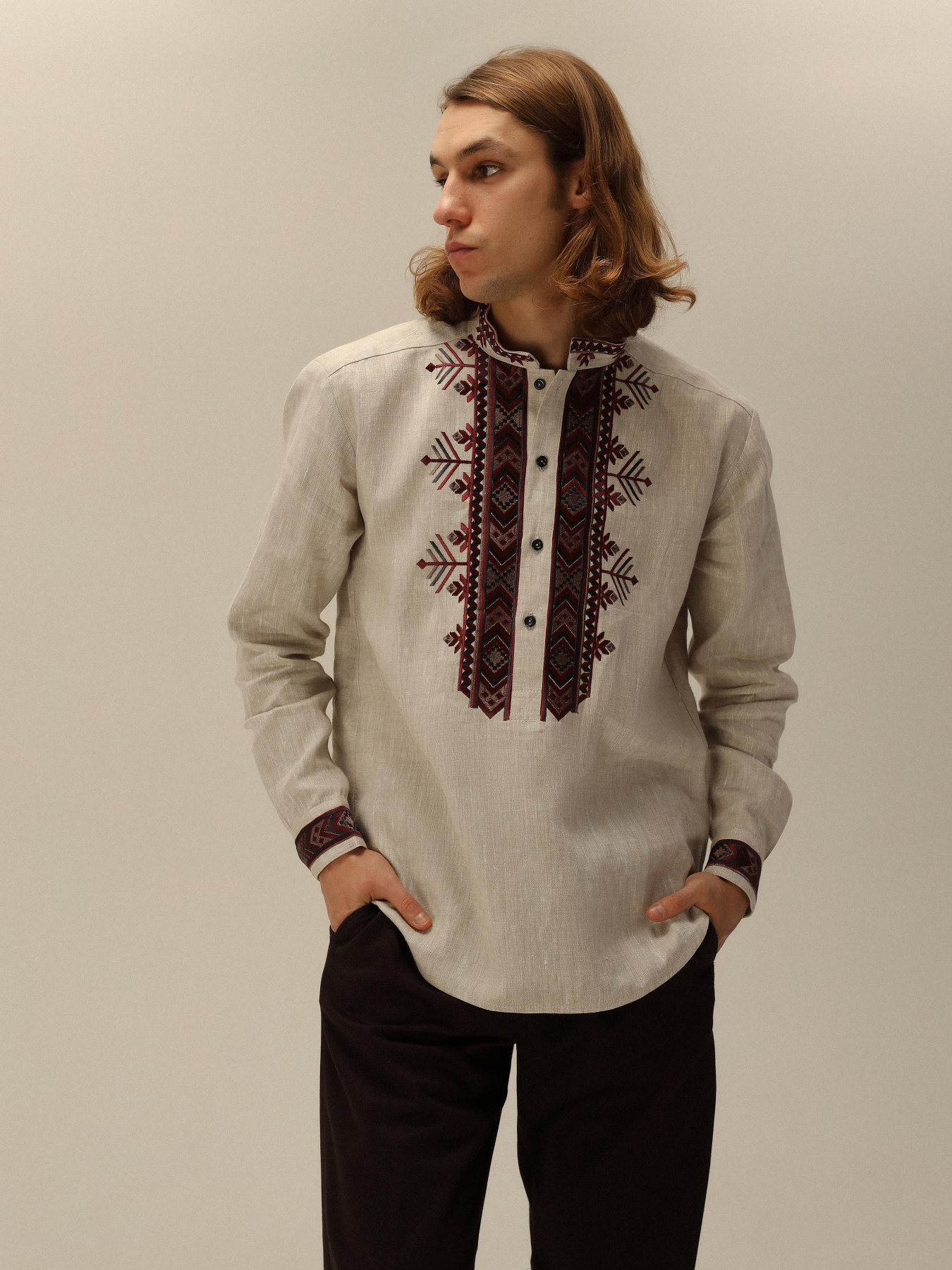 Вышитая рубашка Svarga модель SV-MS00694-1111-10002 Фото