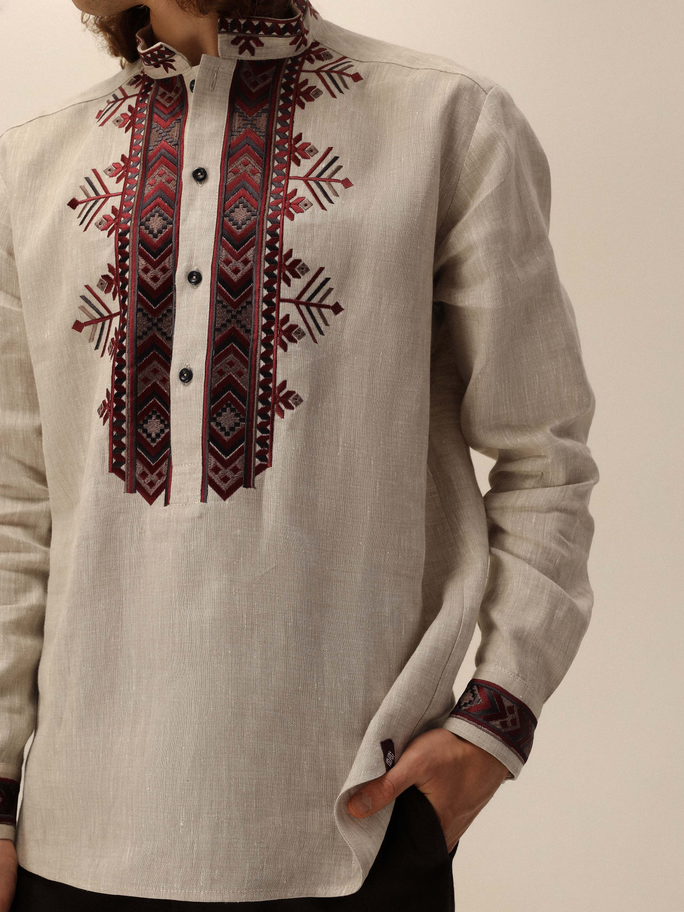 Вышитая рубашка Svarga модель SV-MS00694-1111-10002 Фото