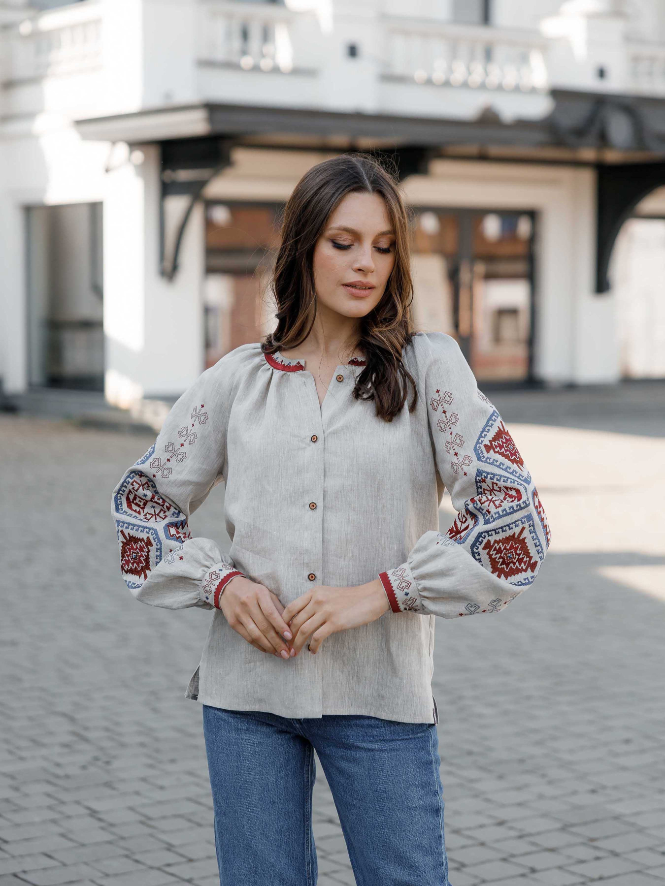 Вышитая рубашка Svarga модель SV-FB00498-1111-10002 Вышитая рубашка Svarga модель SV-FB00498-1111-10002 Фото