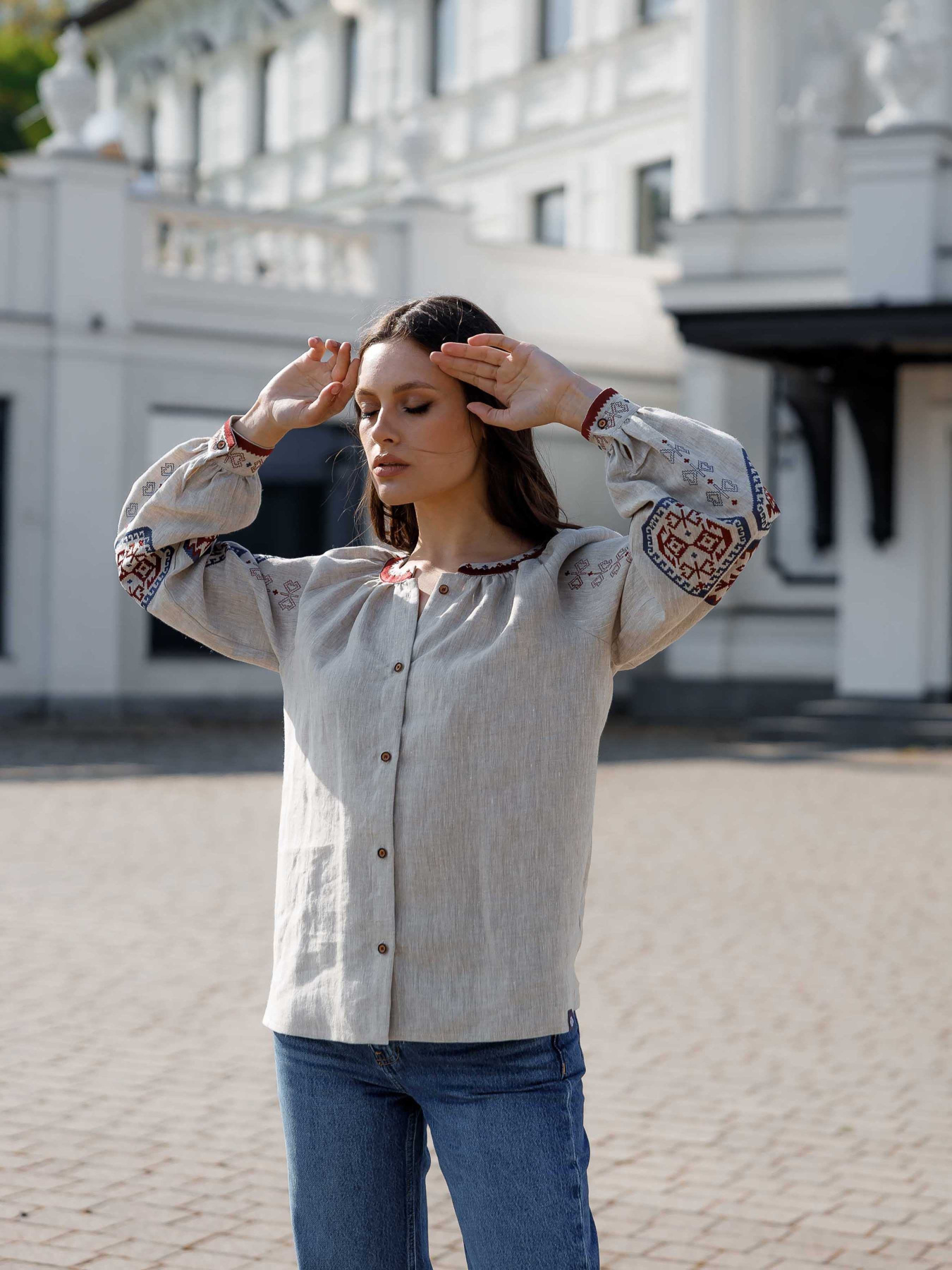 Вышитая рубашка Svarga модель SV-FB00498-1111-10002 Вышитая рубашка Svarga модель SV-FB00498-1111-10002 Фото