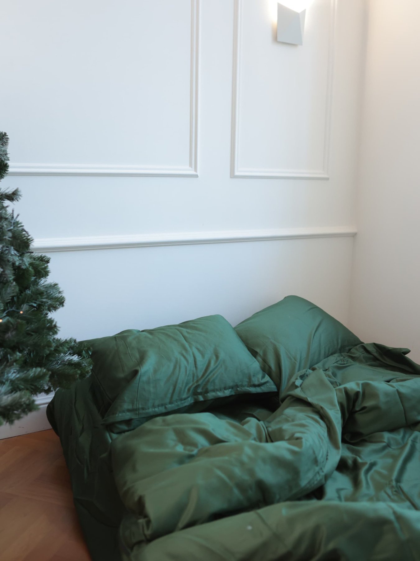 Комплект постільної білизни з тканини Сатин Смарагдовий колір BedclozZzes модель 3649 Фото