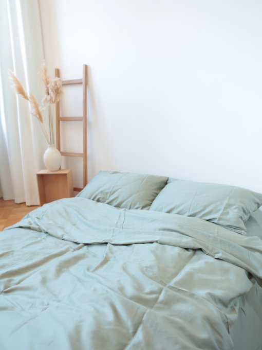 Комплект постельного белья с ткани Сатин Оливковый цвет BedclozZzes модель 4233 Фото