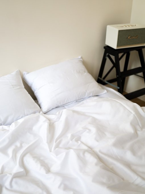 Комплект постельного белья с ткани Сатин Белый цвет BedclozZzes модель 4790 Фото