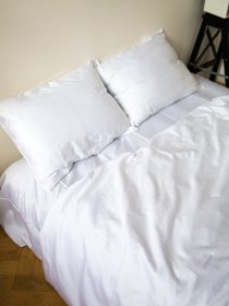 Комплект постельного белья с ткани Сатин Белый цвет BedclozZzes модель 4790 Фото