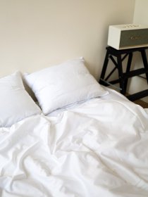 Комплект постельного белья с ткани Сатин Белый цвет BedclozZzes модель 4790 Фото