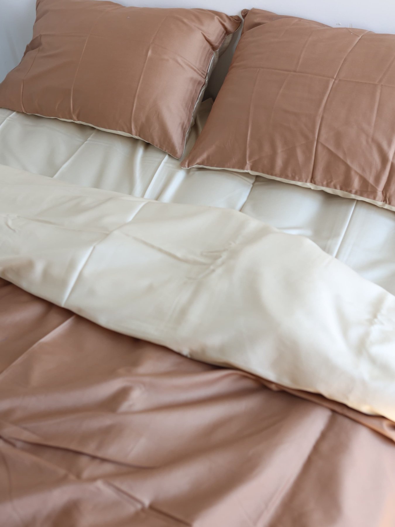 Комплект постільної білизни з тканини Сатин Карамельно-бежевий колір BedclozZzes модель 12558 Фото