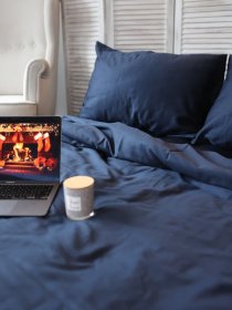 Комплект постельного белья с ткани Сатин Индиго цвет BedclozZzes модель 14569 Фото