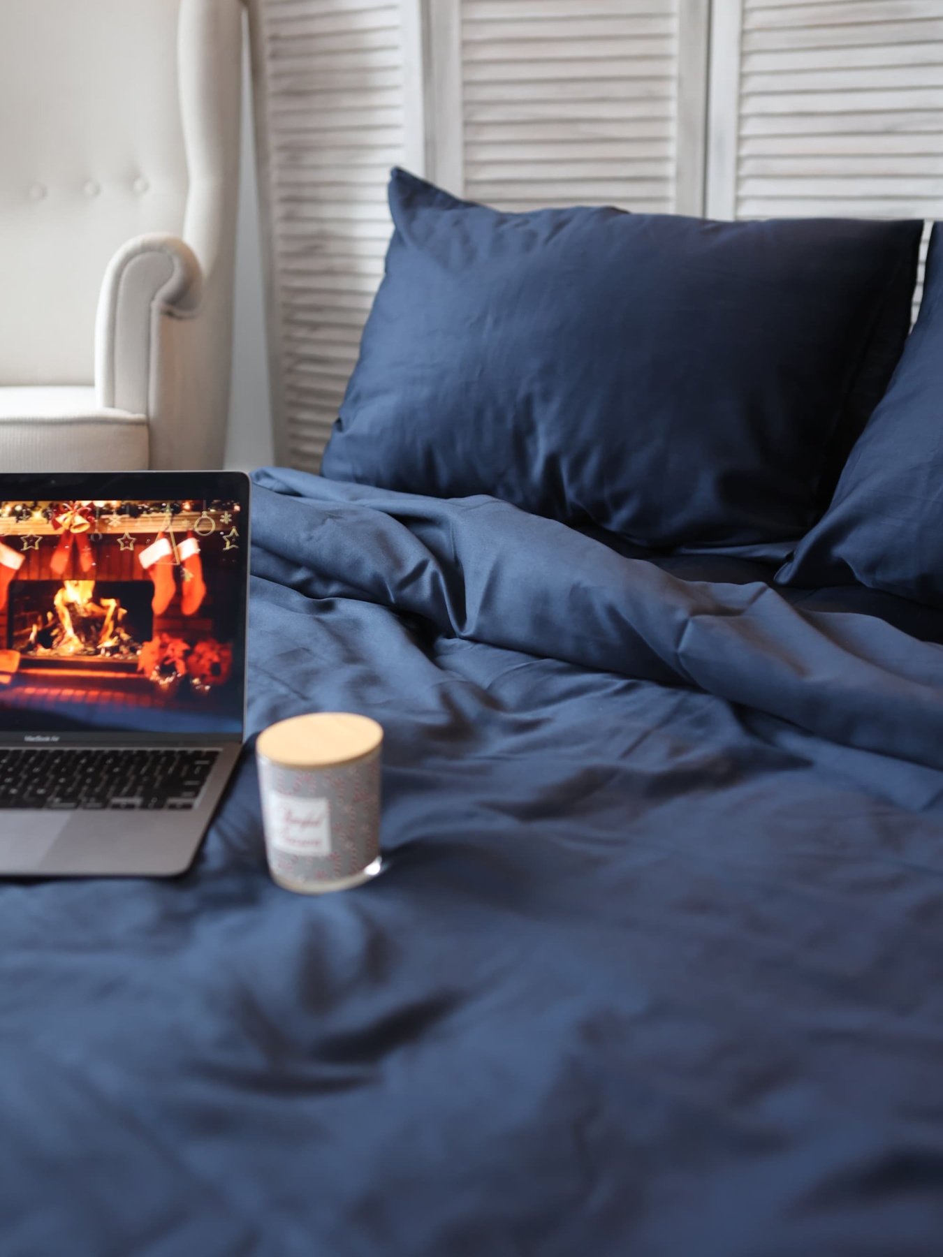 Комплект постільної білизни з тканини Сатин індиго колір BedclozZzes модель 14569 Фото