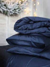 Комплект постільної білизни з тканини Сатин індиго колір BedclozZzes модель 14569 Фото
