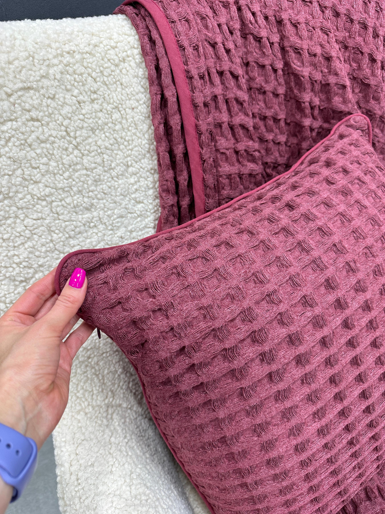 Плед на кровать бордовый МАЕСТРО модель 105424 Фото