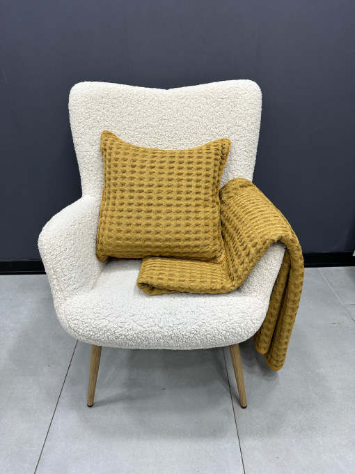 Плед на кровать горчичный МАЕСТРО модель 105431 Фото