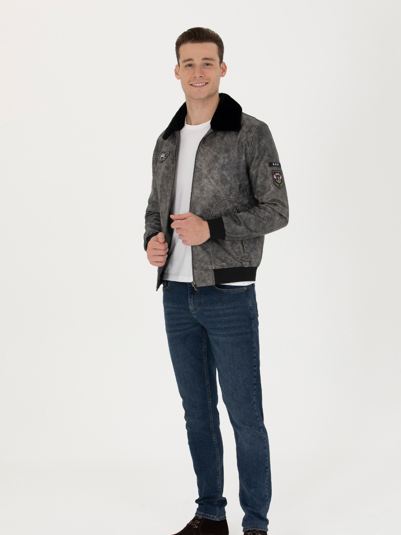 Куртка кожаная US Polo модель G081SZ035.000.K23020.070 Фото