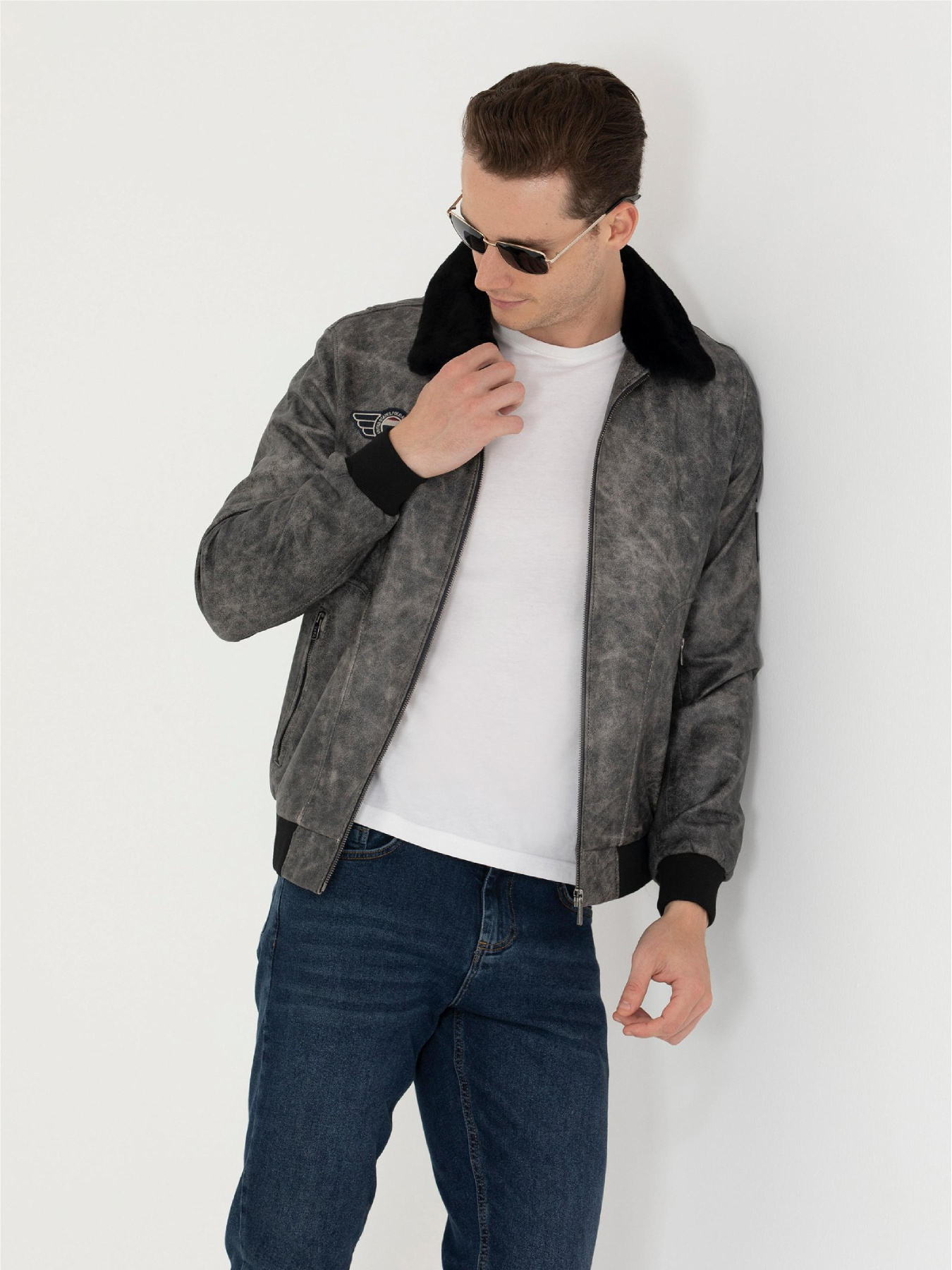 Шкіряна куртка US Polo модель G081SZ035.000.K23020.070 Фото