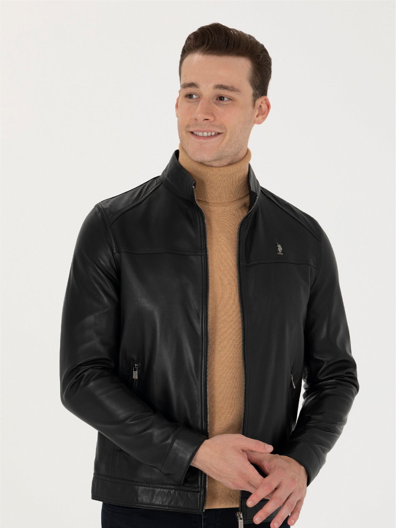 Шкіряна куртка US Polo модель G081SZ035.000.K23050.001 Фото