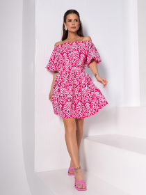 Платье мини ISSA Plus модель SA-528_малиновый Фото