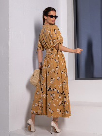 Платье миди ISSA Plus модель SA-446_бежевый Фото