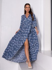 Сукня максі ISSA Plus модель 14634_синий Фото