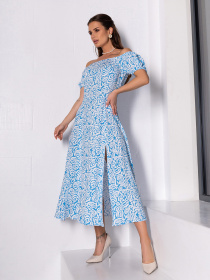 Платье миди ISSA Plus модель 14646_голубой Фото