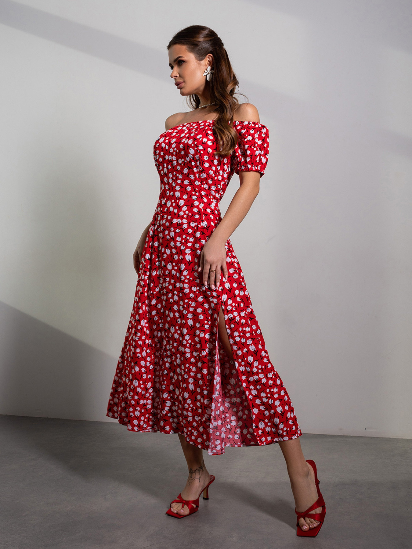 Платье миди ISSA Plus модель 14647_красный Фото