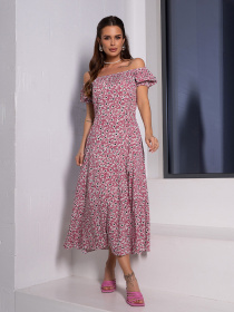 Сукня міді ISSA Plus модель 14648_мультиколор Фото