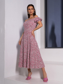 Сукня міді ISSA Plus модель 14648_мультиколор Фото