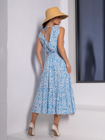 Сарафан ISSA Plus модель 14652_голубой Фото