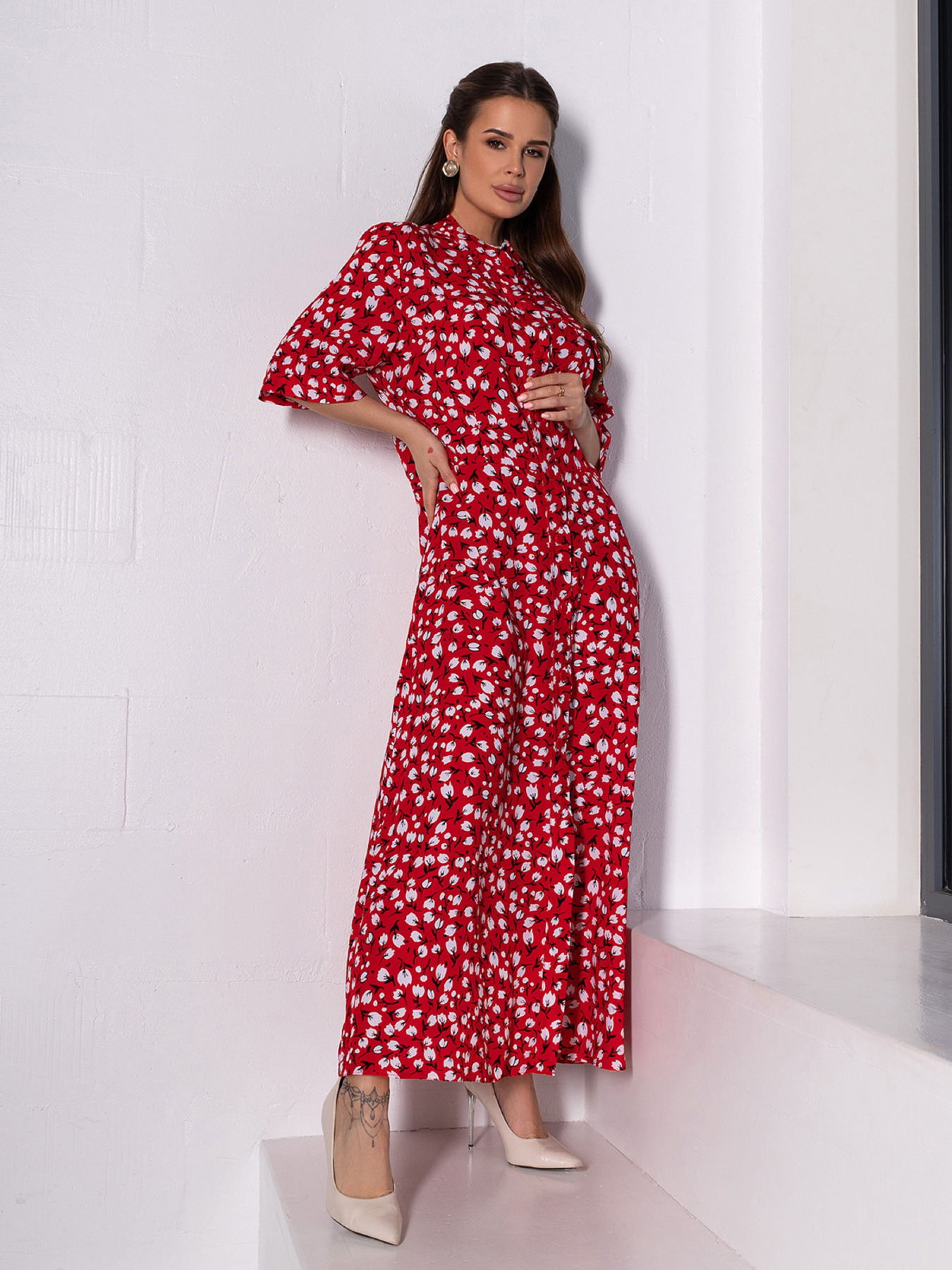 Сукня максі ISSA Plus модель 14658_красный Сукня максі ISSA Plus модель 14658_красный Фото