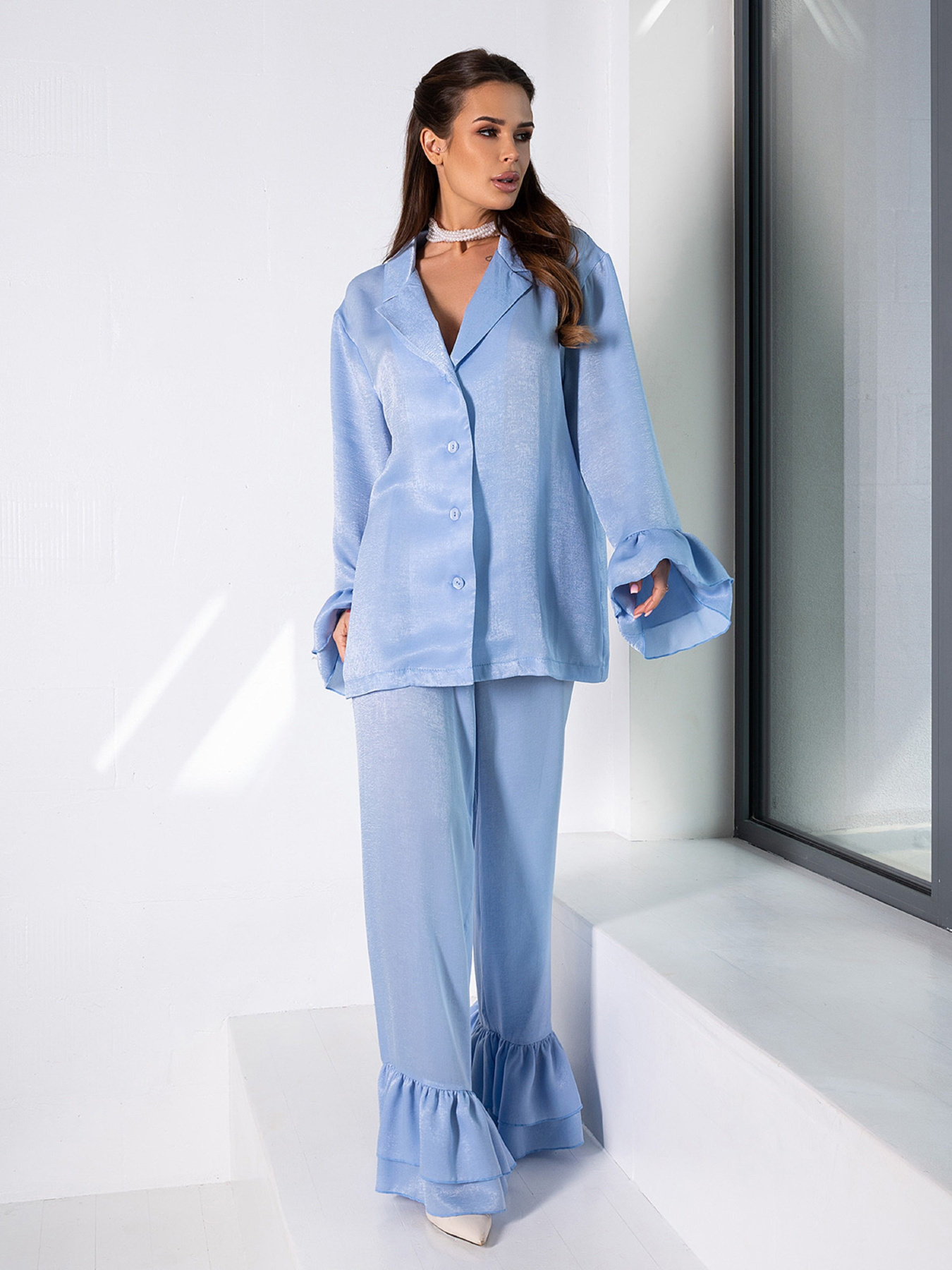 Костюм ISSA Plus модель 14664_голубой Фото