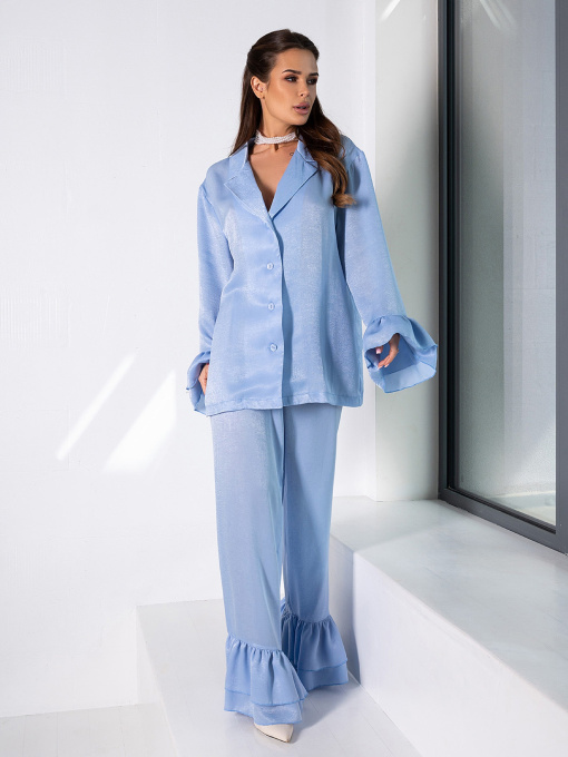Повсякденний костюм ISSA Plus модель 14664_голубой Фото