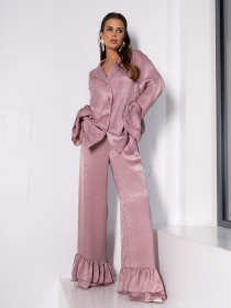 Повседневный костюм ISSA Plus модель 14664_темно_розовый Фото