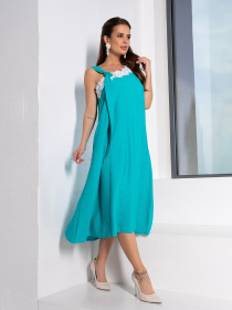 Сарафан ISSA Plus модель 14666_бирюзовый Фото