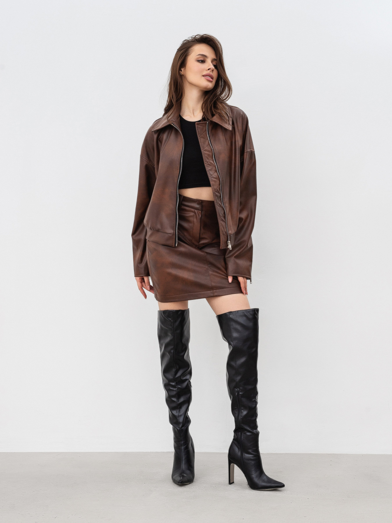 Юбка мини Romashka Шоколадний брауні модель 206026502061 Фото